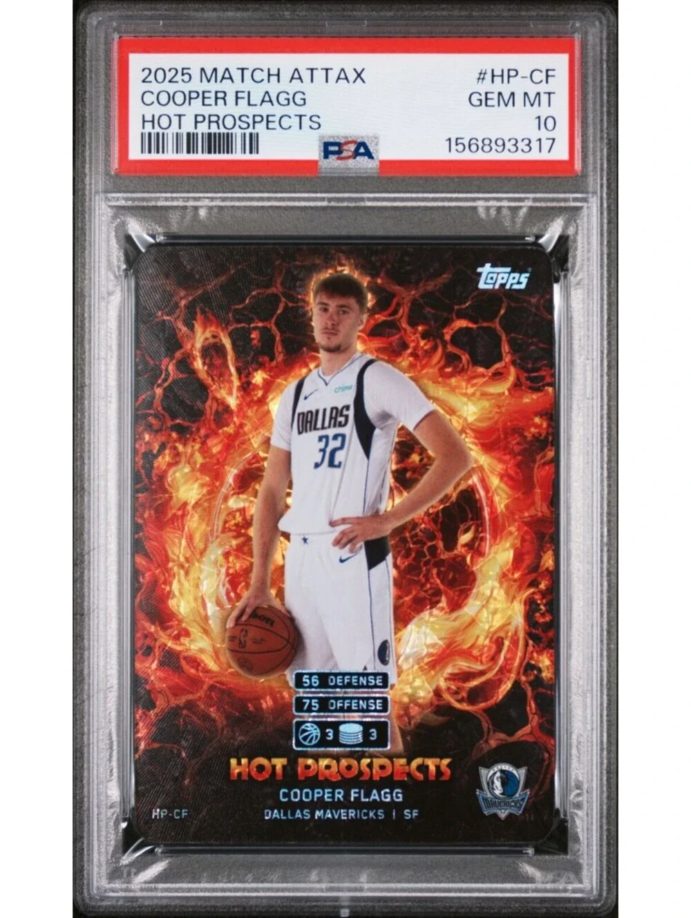 2025 Topps Match Attax Cooper Flagg #Hp-cf Hot Prospects Rookie (RC) PSA 10